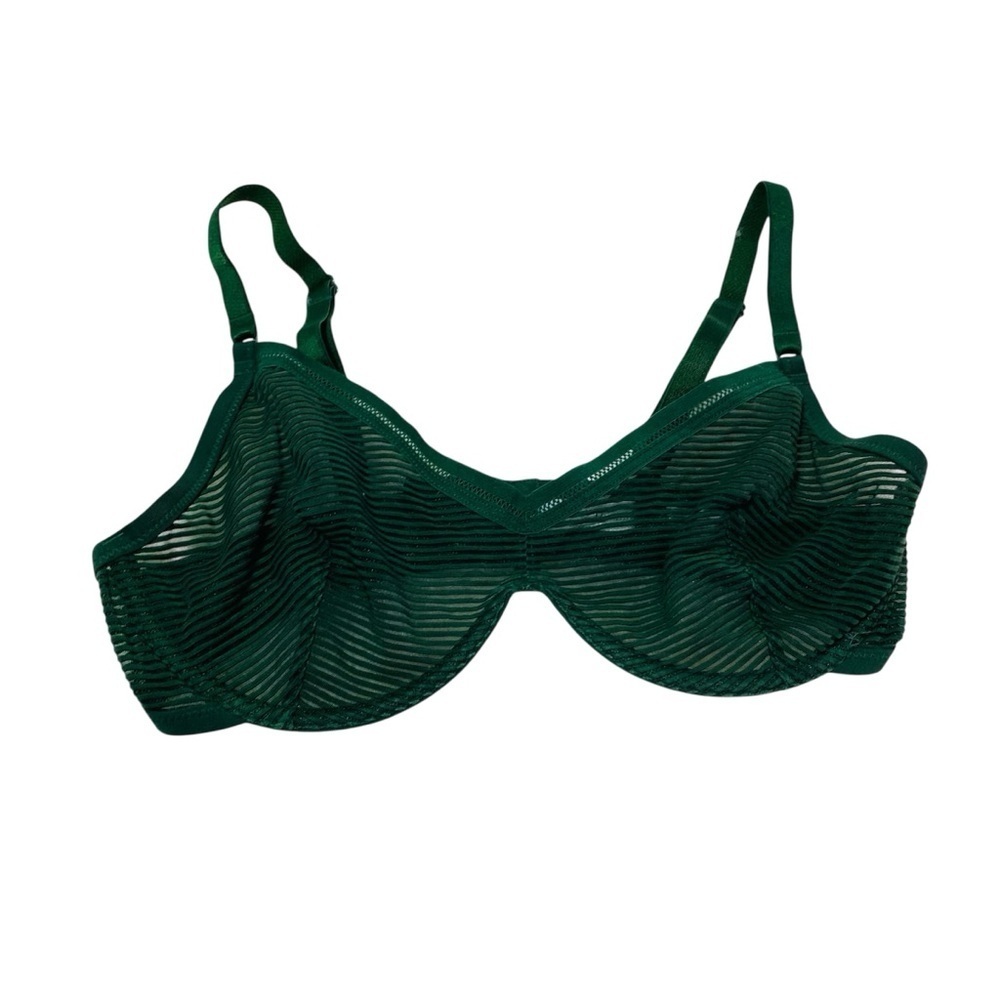 Princesse Tam Tam French Designer Forest Green Sheer Bra Sz-32D